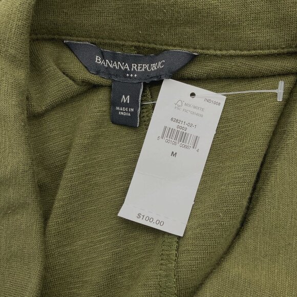 Banana Republic Waimea Olive Above-Knee Button-Front Sleeveless Knit Dress M NWT - Picture 8 of 9